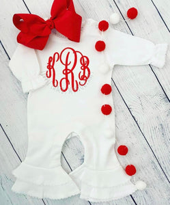 Circle Script Initial Romper