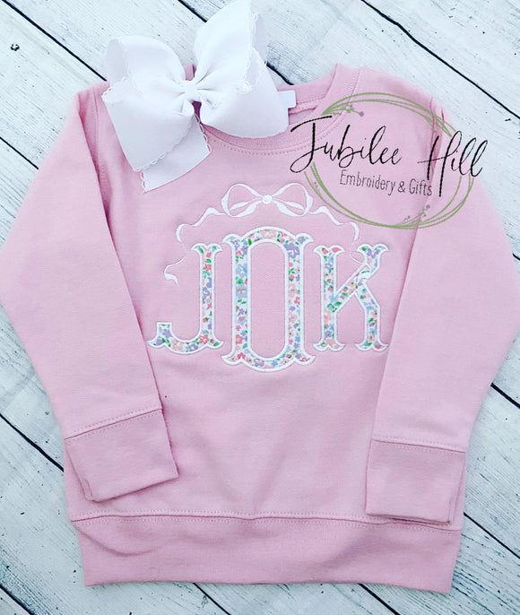 Bow Bliss Applique Sweatshirt