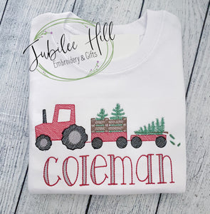 Christmas Tractor Sketch Tee